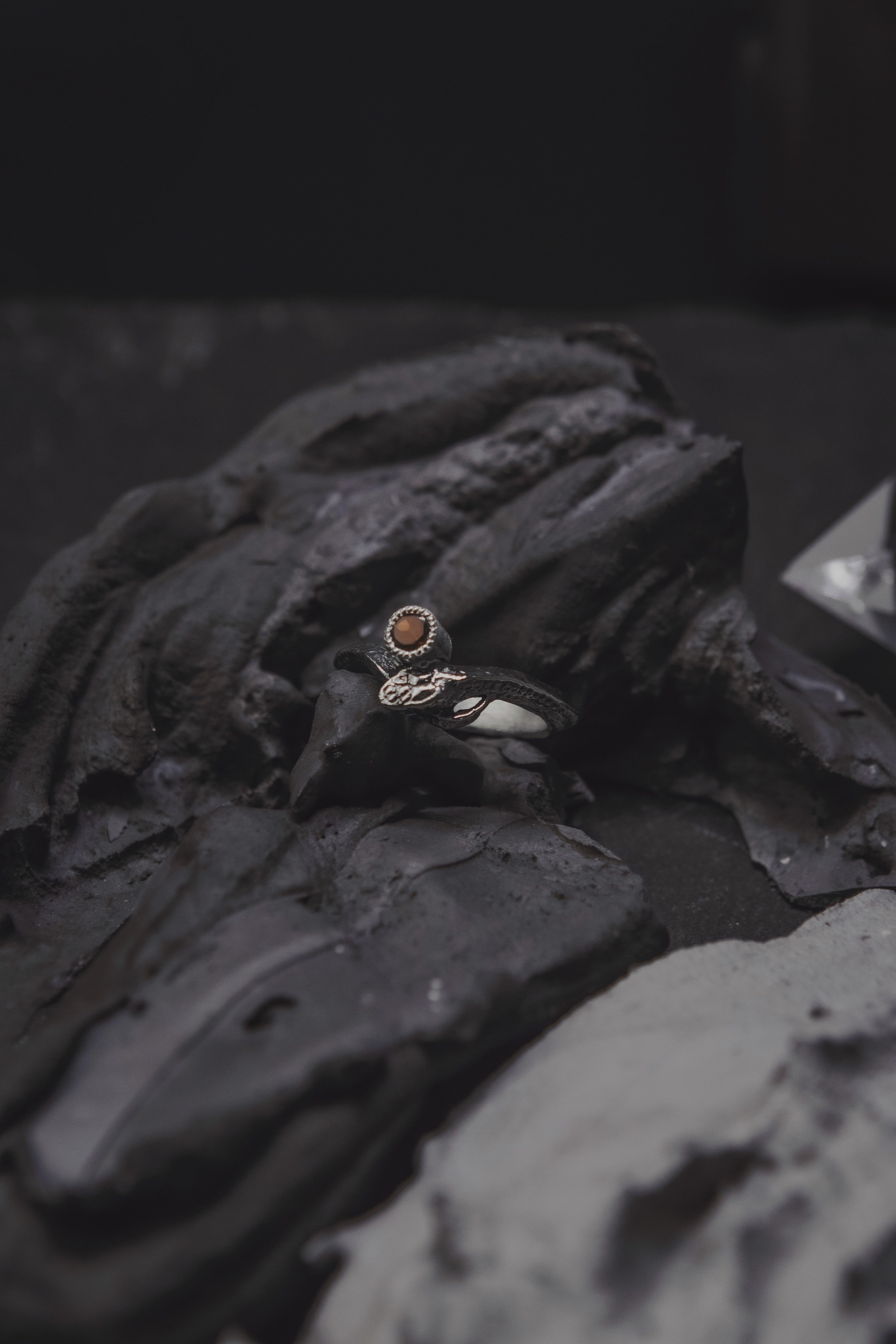 Ouroboros Ring with 4 mm Stone