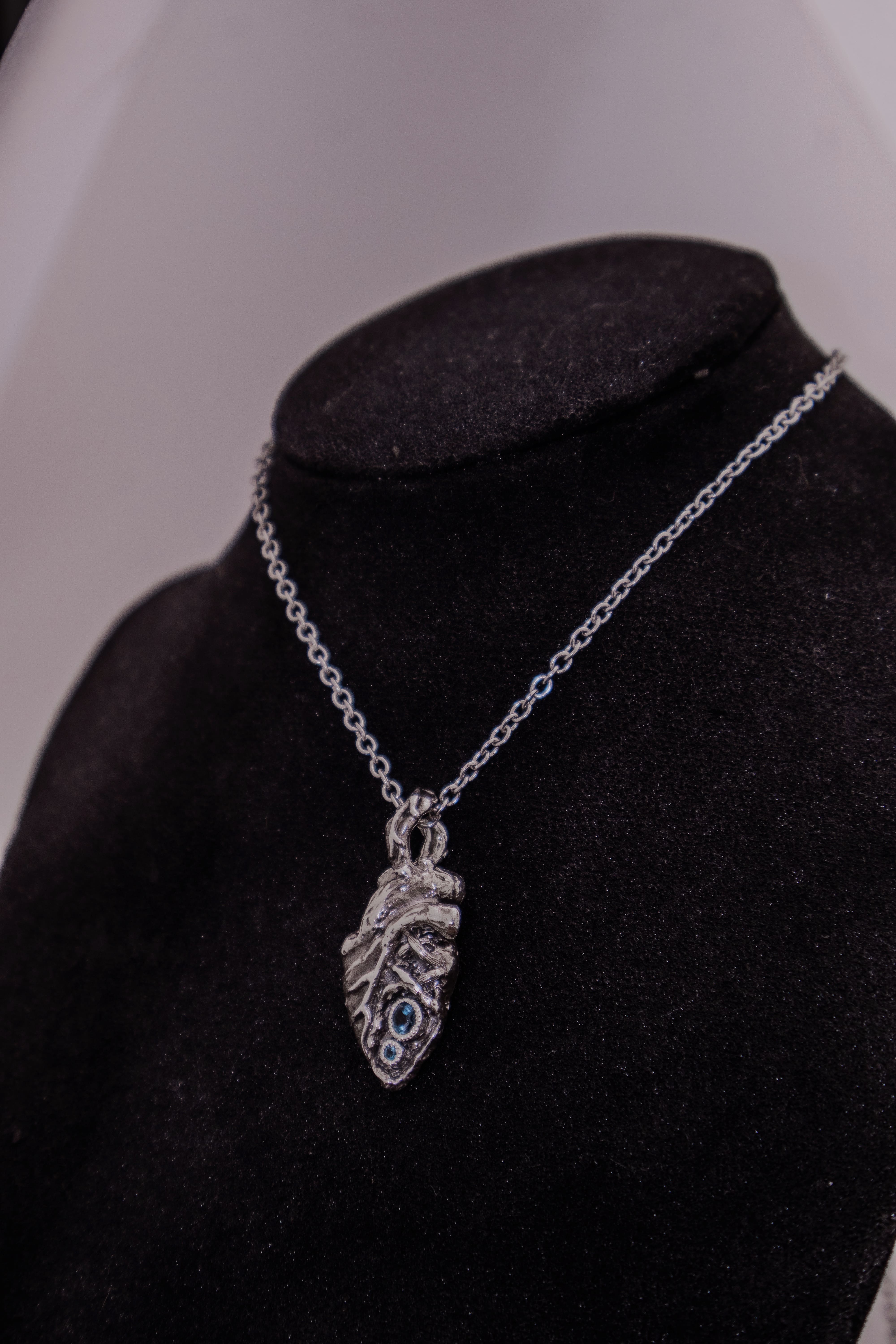 Anatomical heart with gemstones