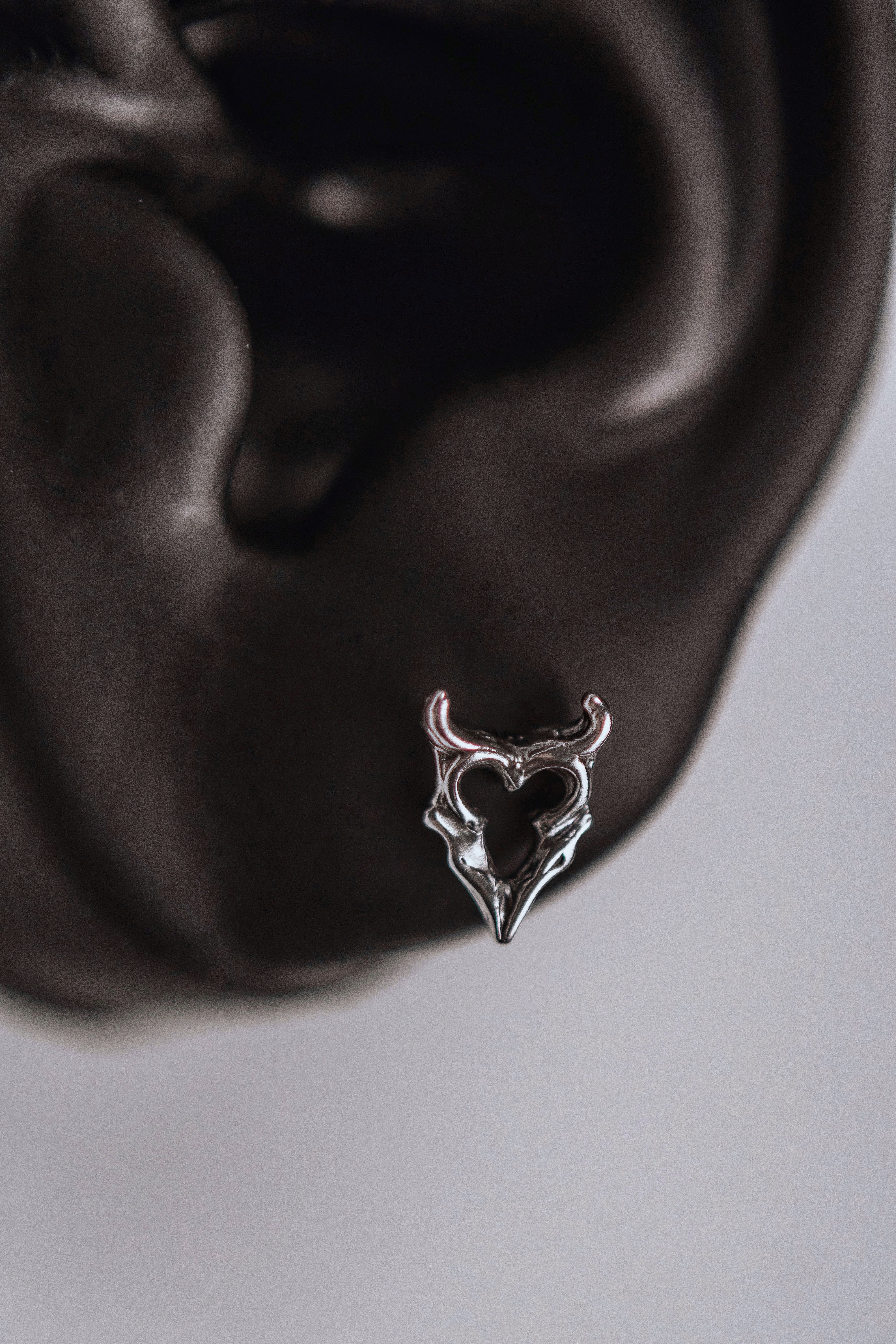 Gothic Heart Stud Earrings