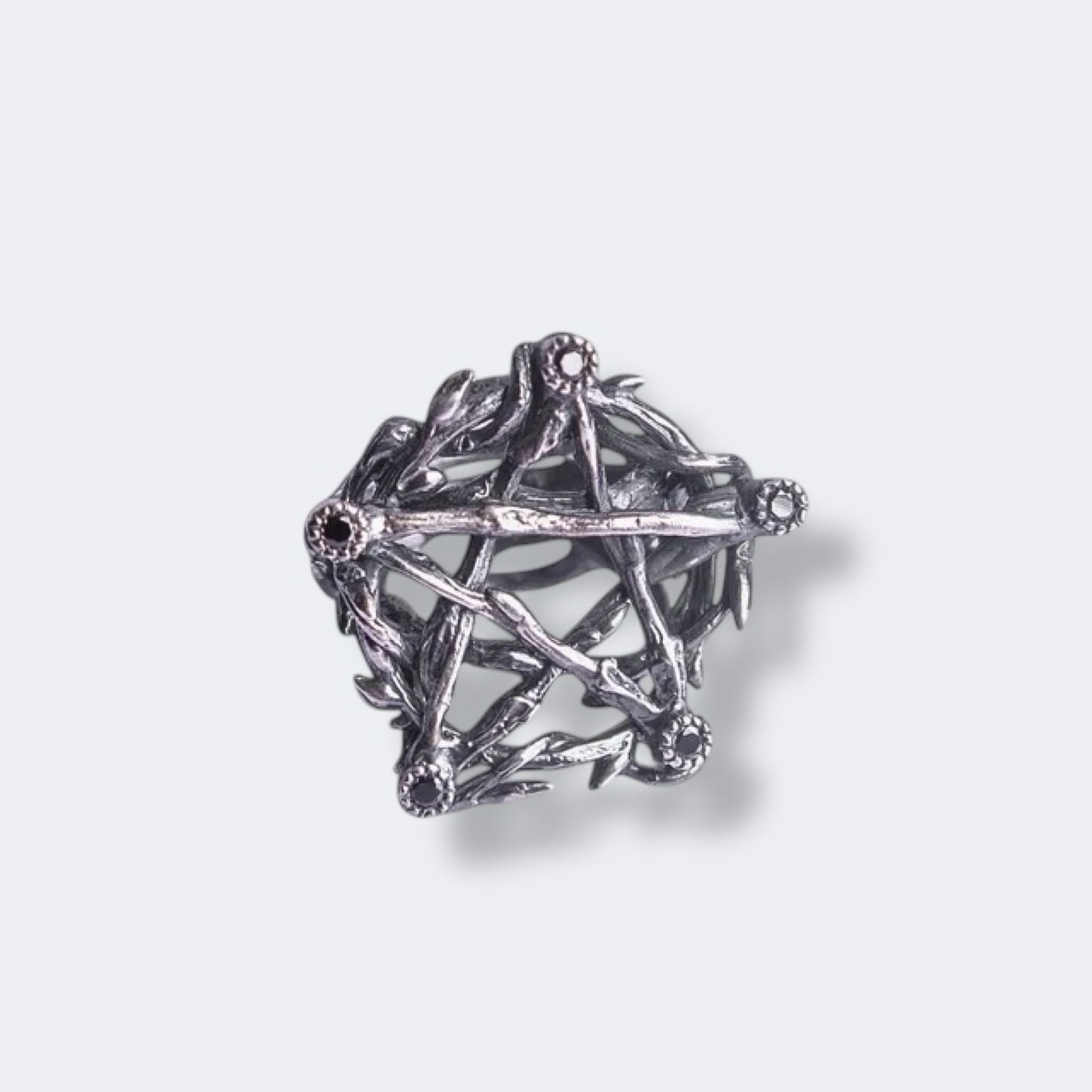 Pentagram ring with stones Size 15