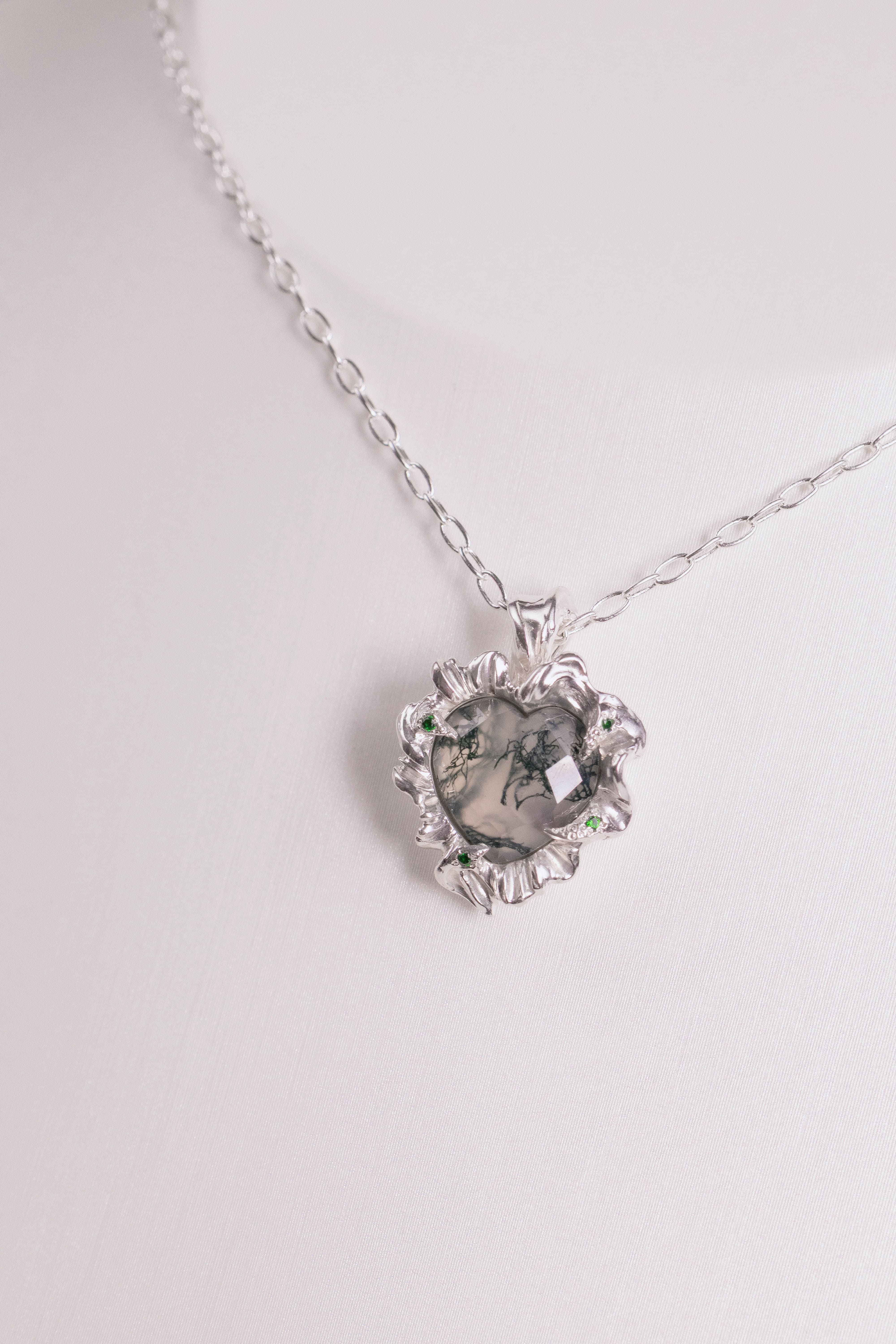 Organic Moss Agate Pendant