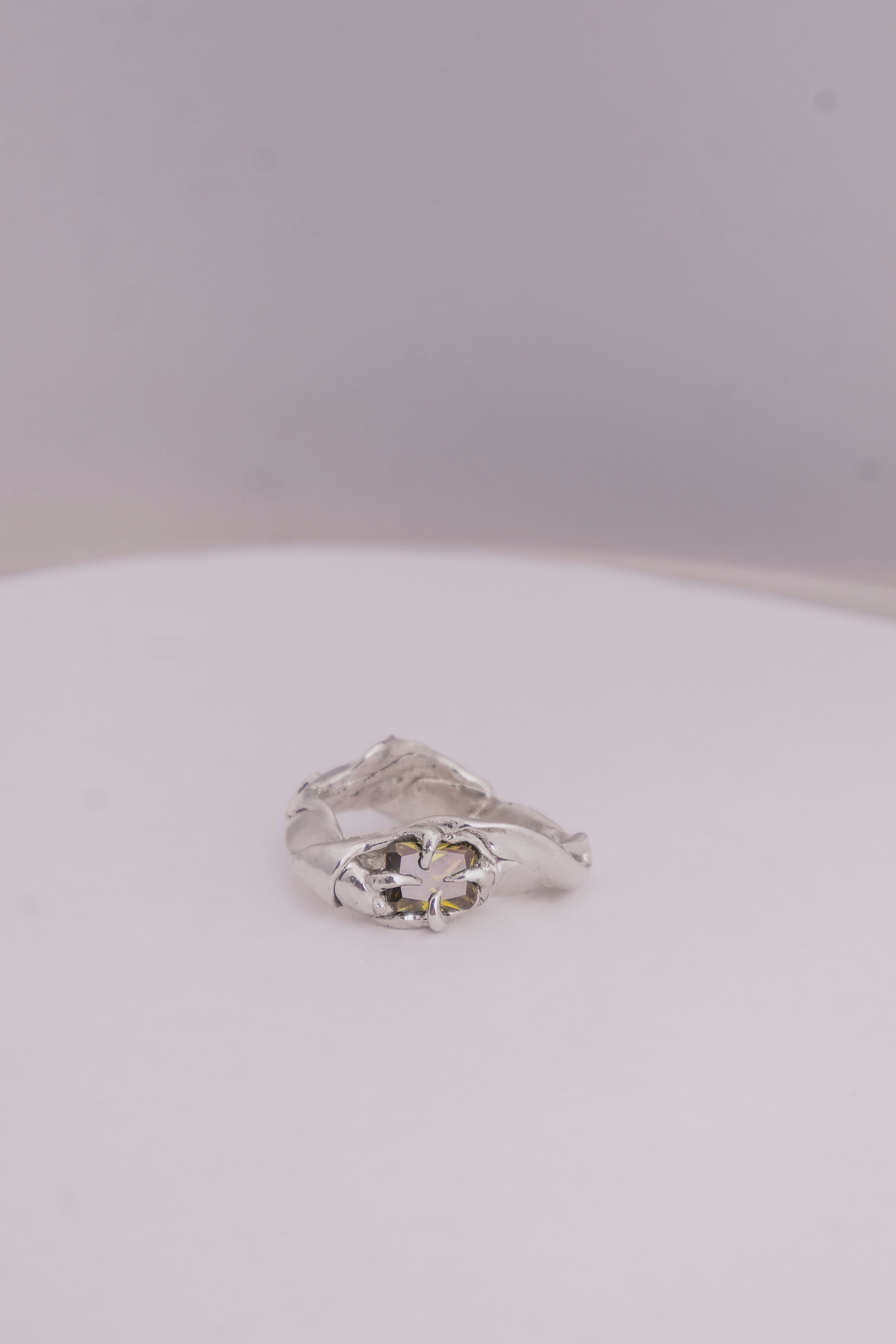 One-of-a-kind ring with stone