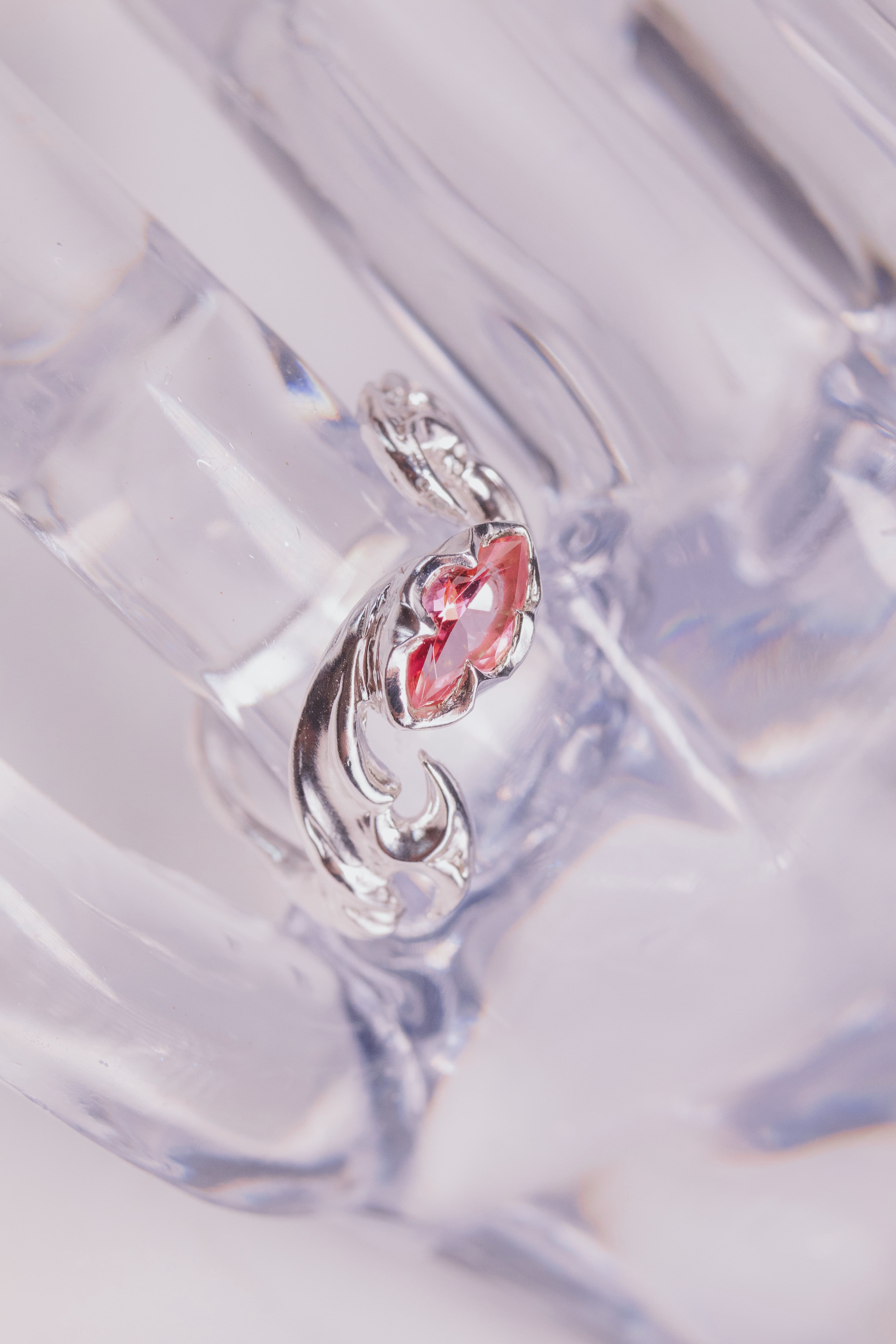 Tribal Ring with a Marquise-Cut Gem
