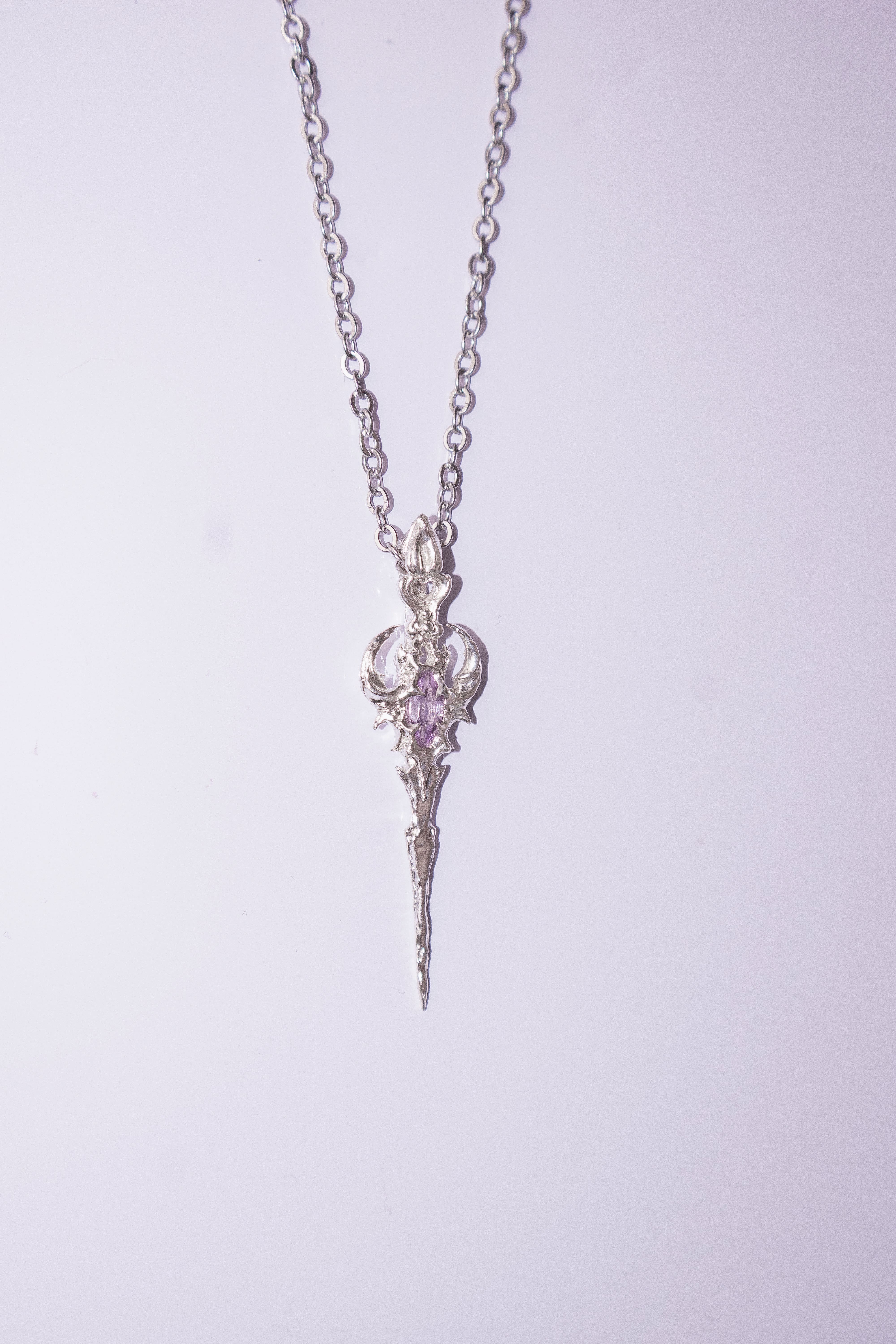 Gothic Cybersigilism sword with Amethyst