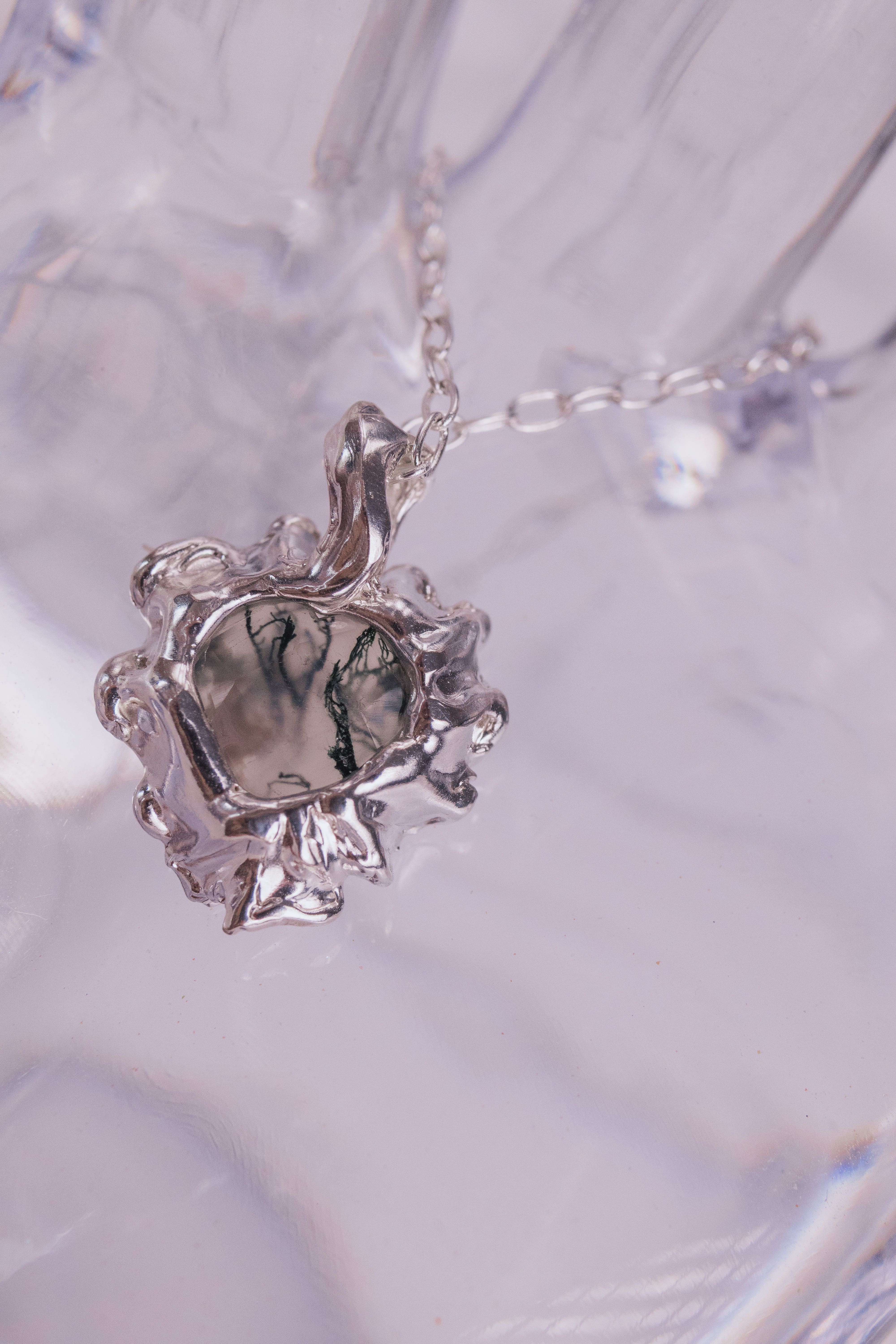 Organic Moss Agate Pendant