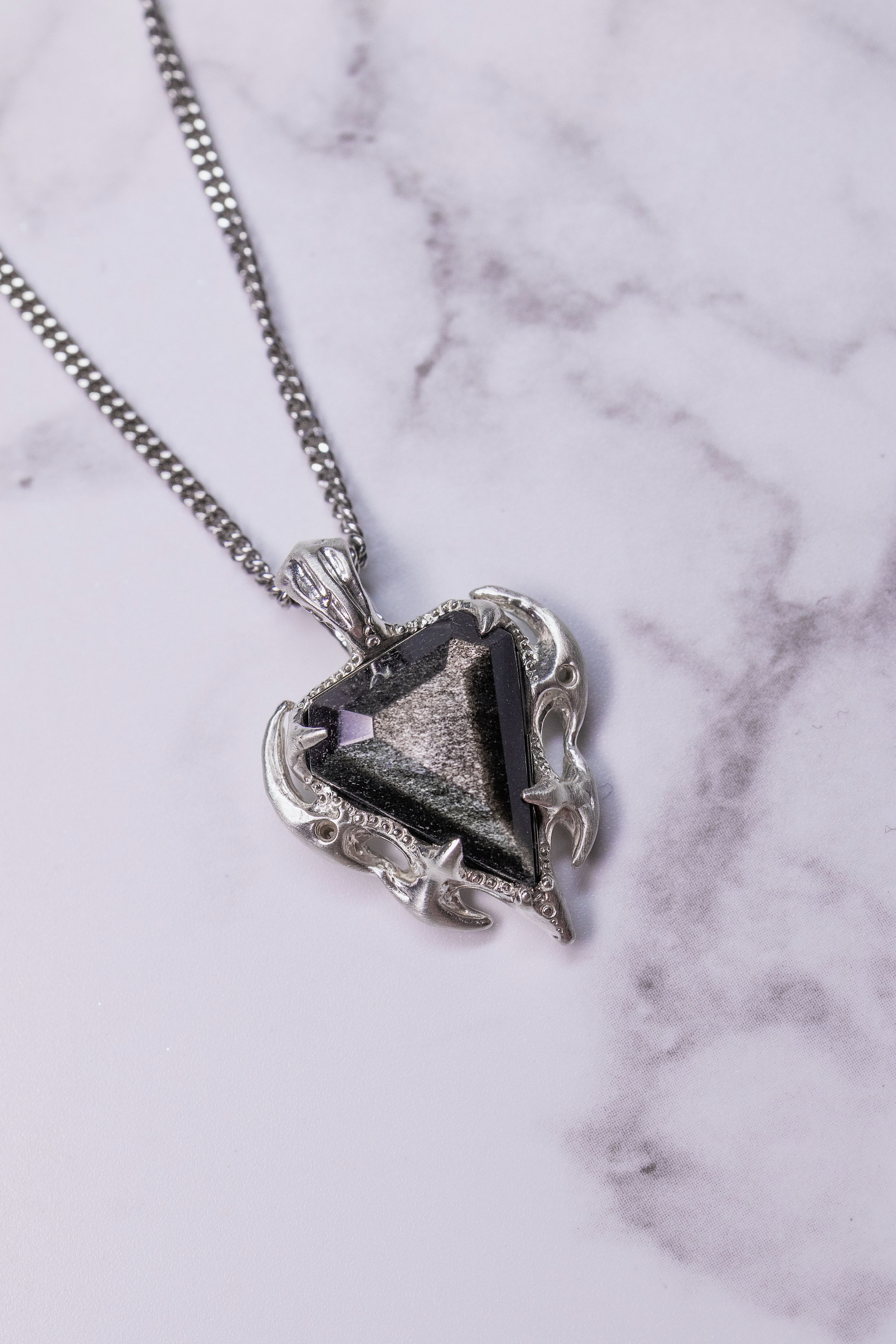 Obsidian Tribal Pendant