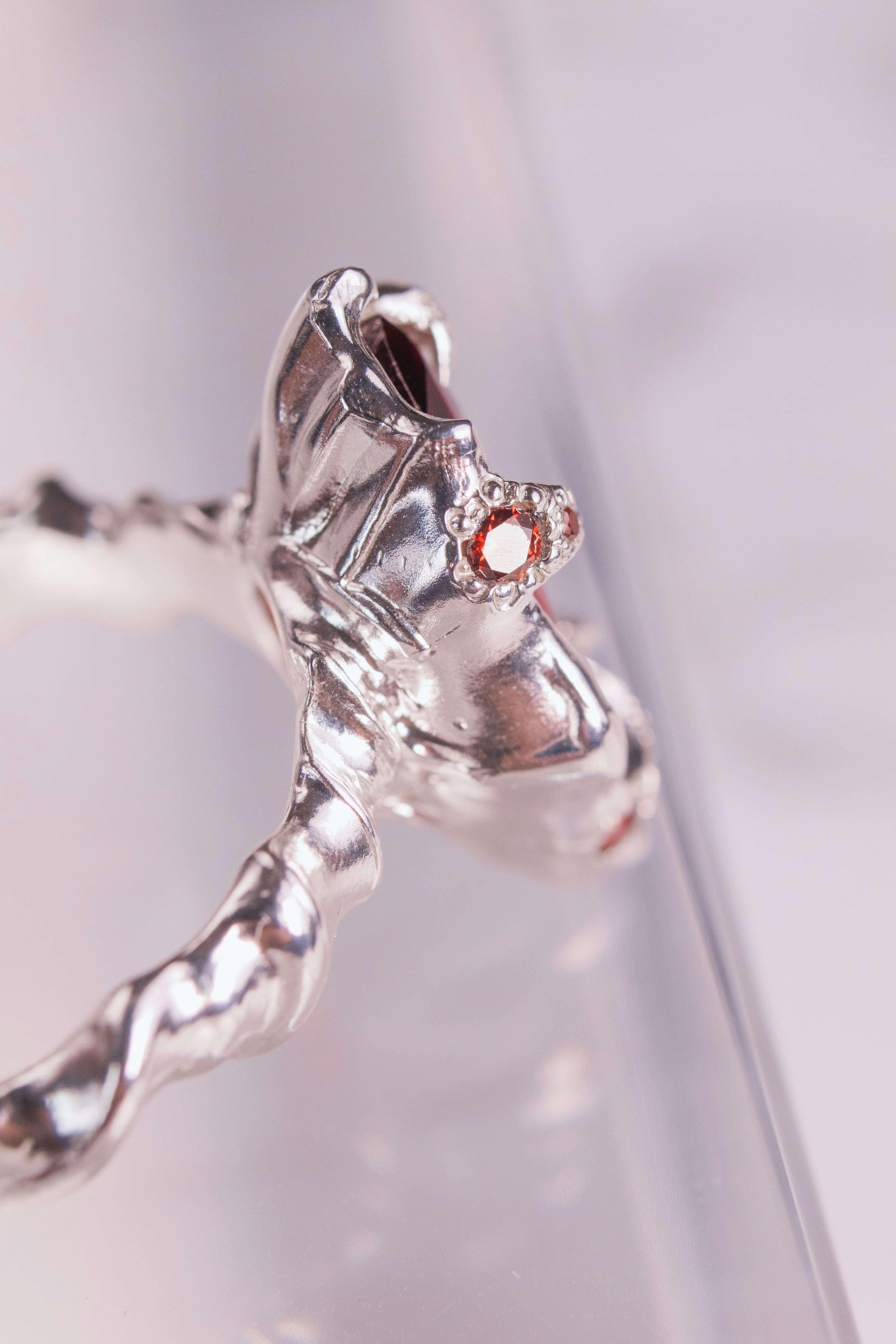 Organic Red CZ Ring