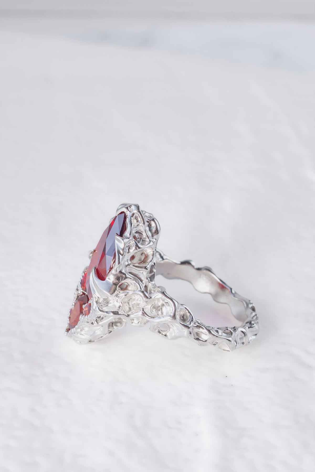 Molecular Ring with Red CZ