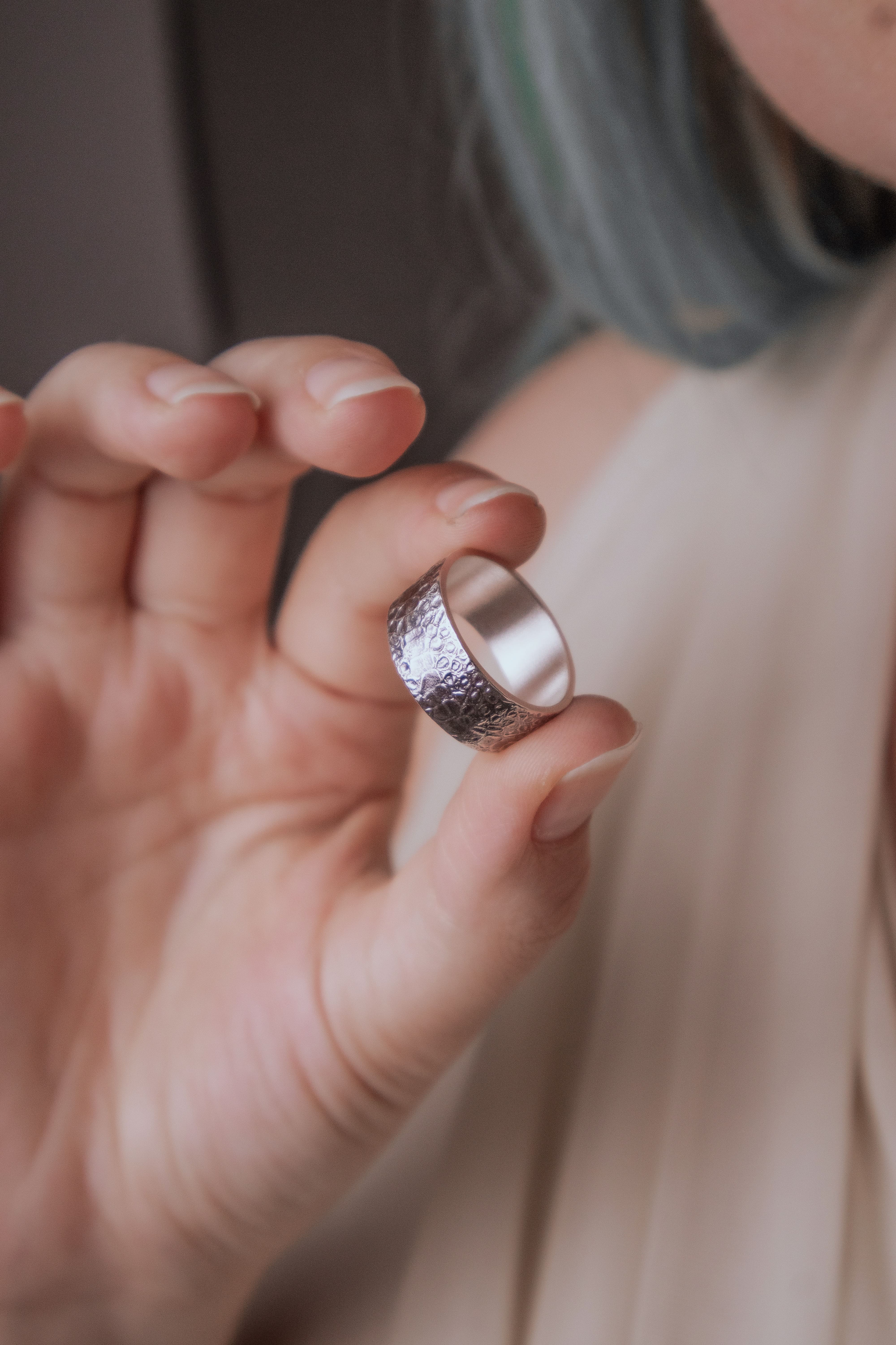 Ring with Snake Scale Relief