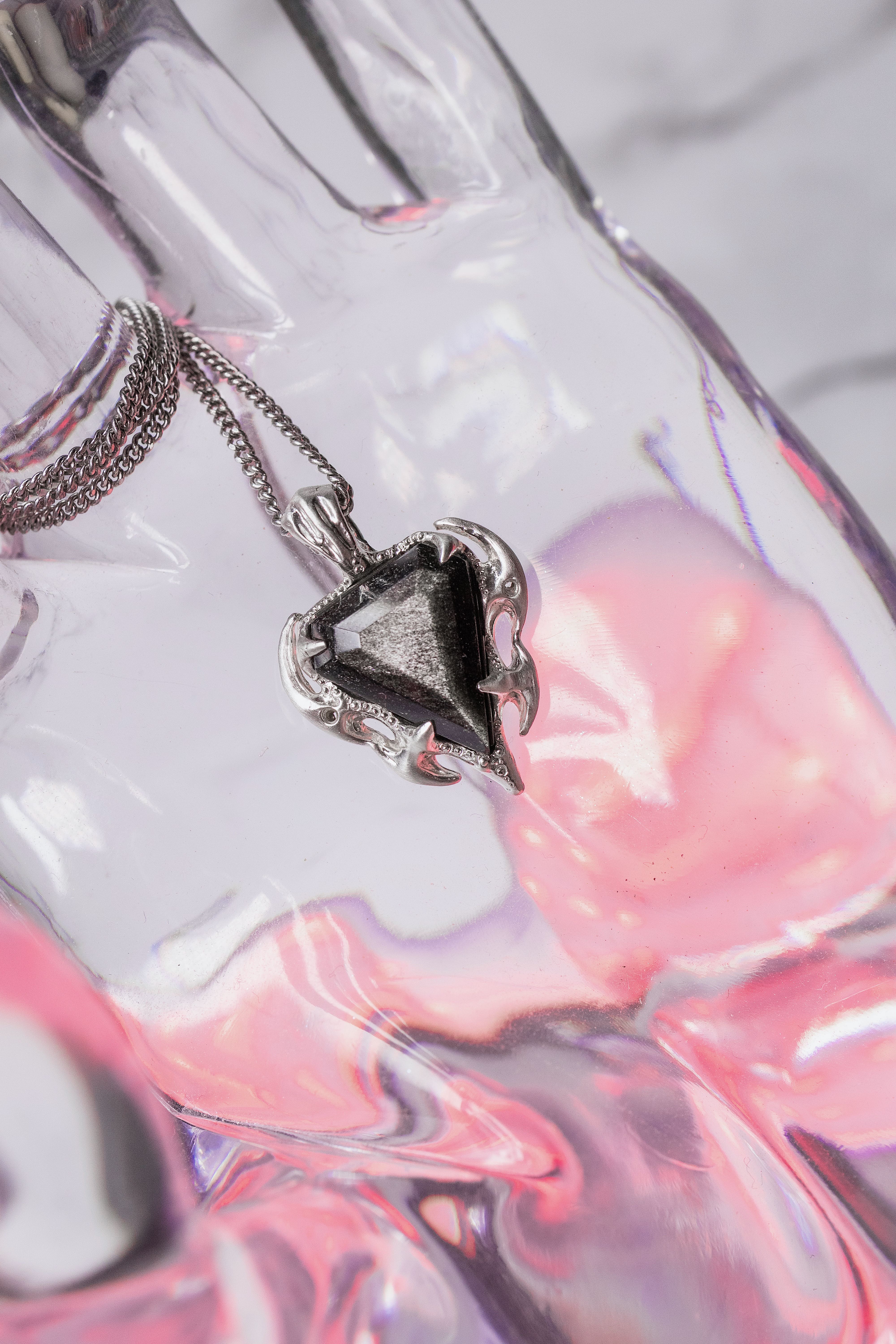 Obsidian Tribal Pendant