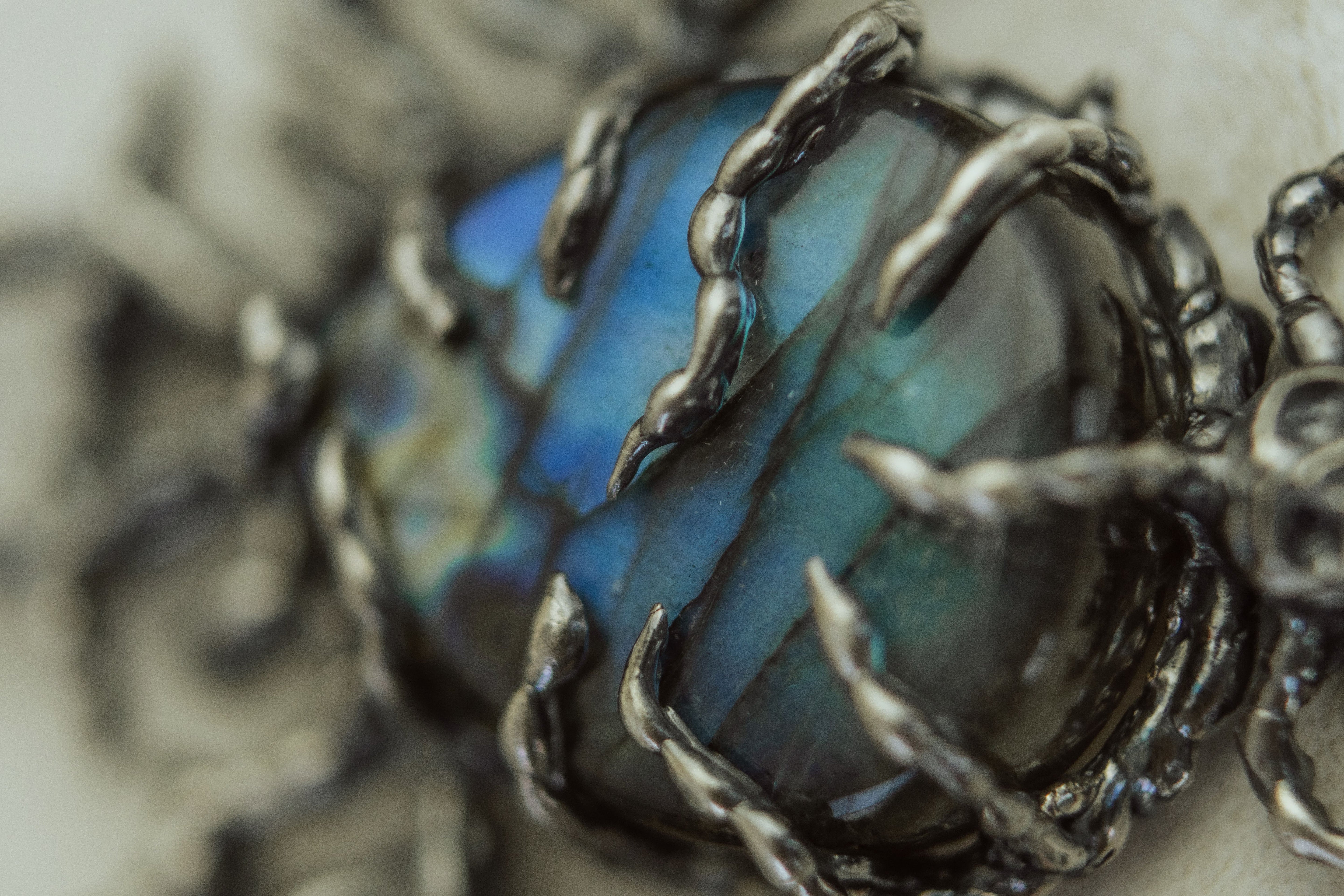 One-of-a-kind massive pendant with labradorite