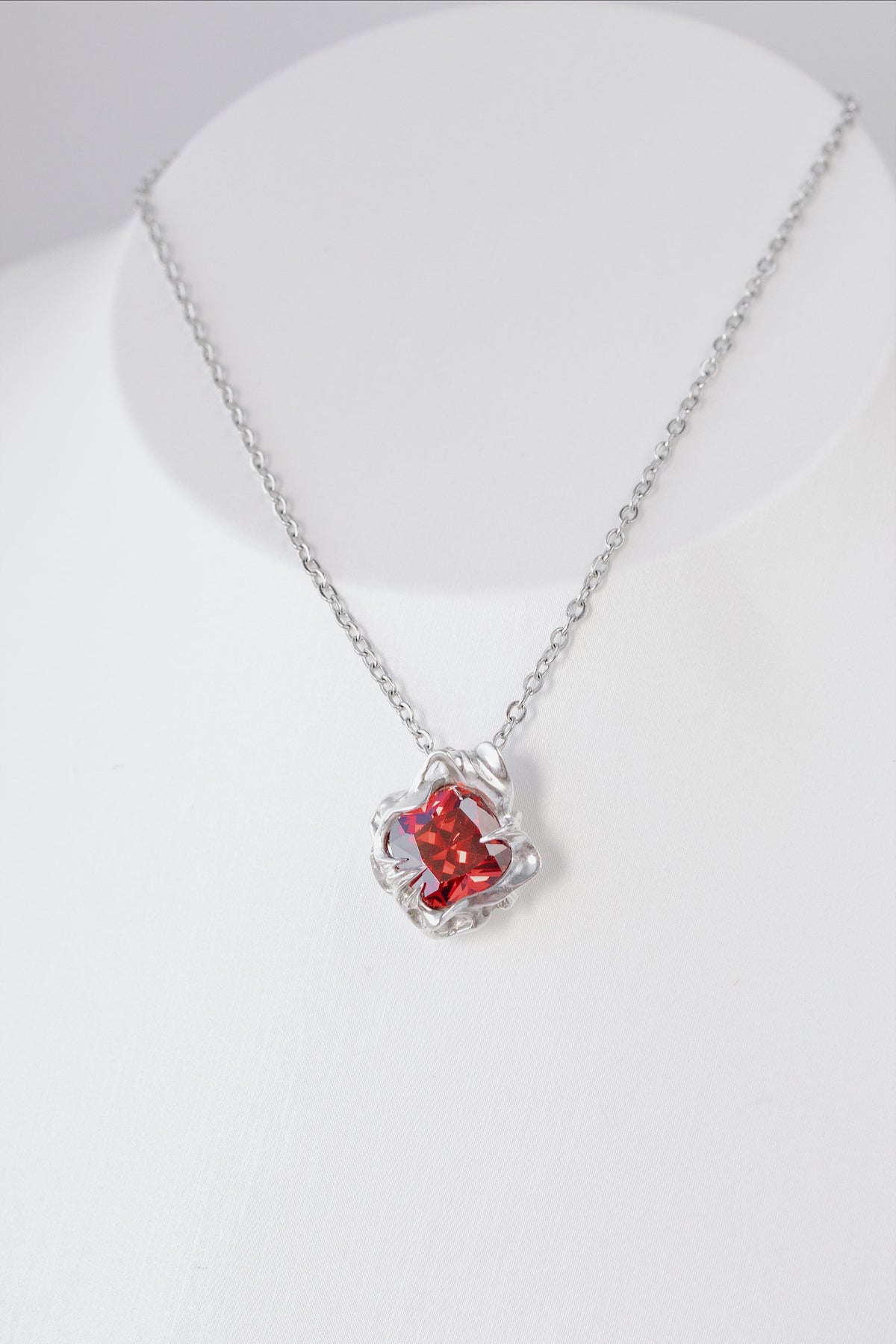 Organic Pendant with Red CZ