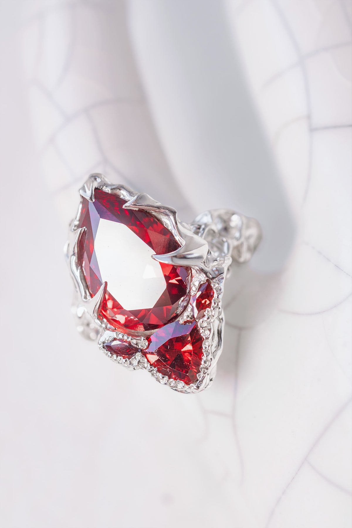 Molecular Ring with Red CZ