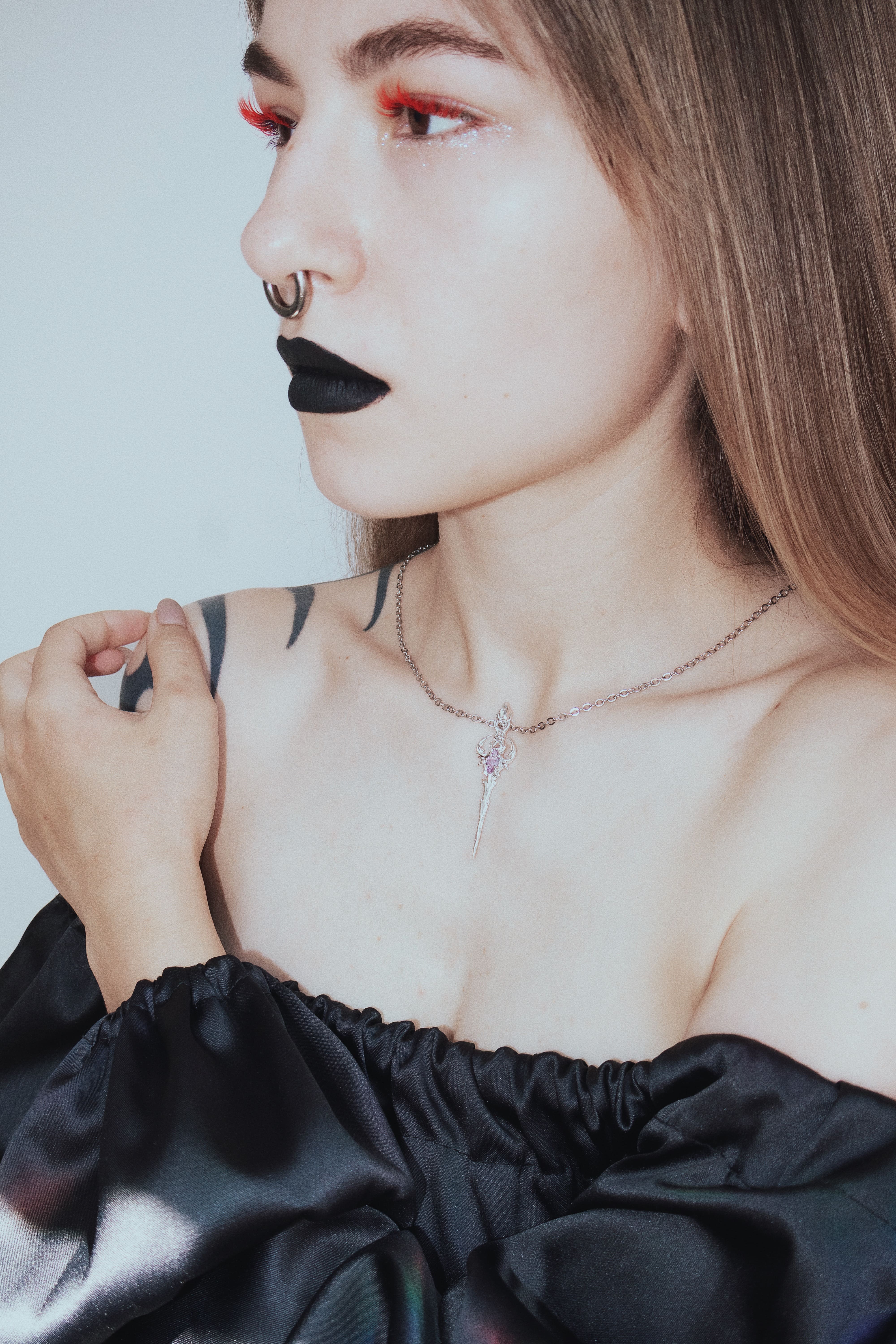 Gothic Cybersigilism sword with Amethyst