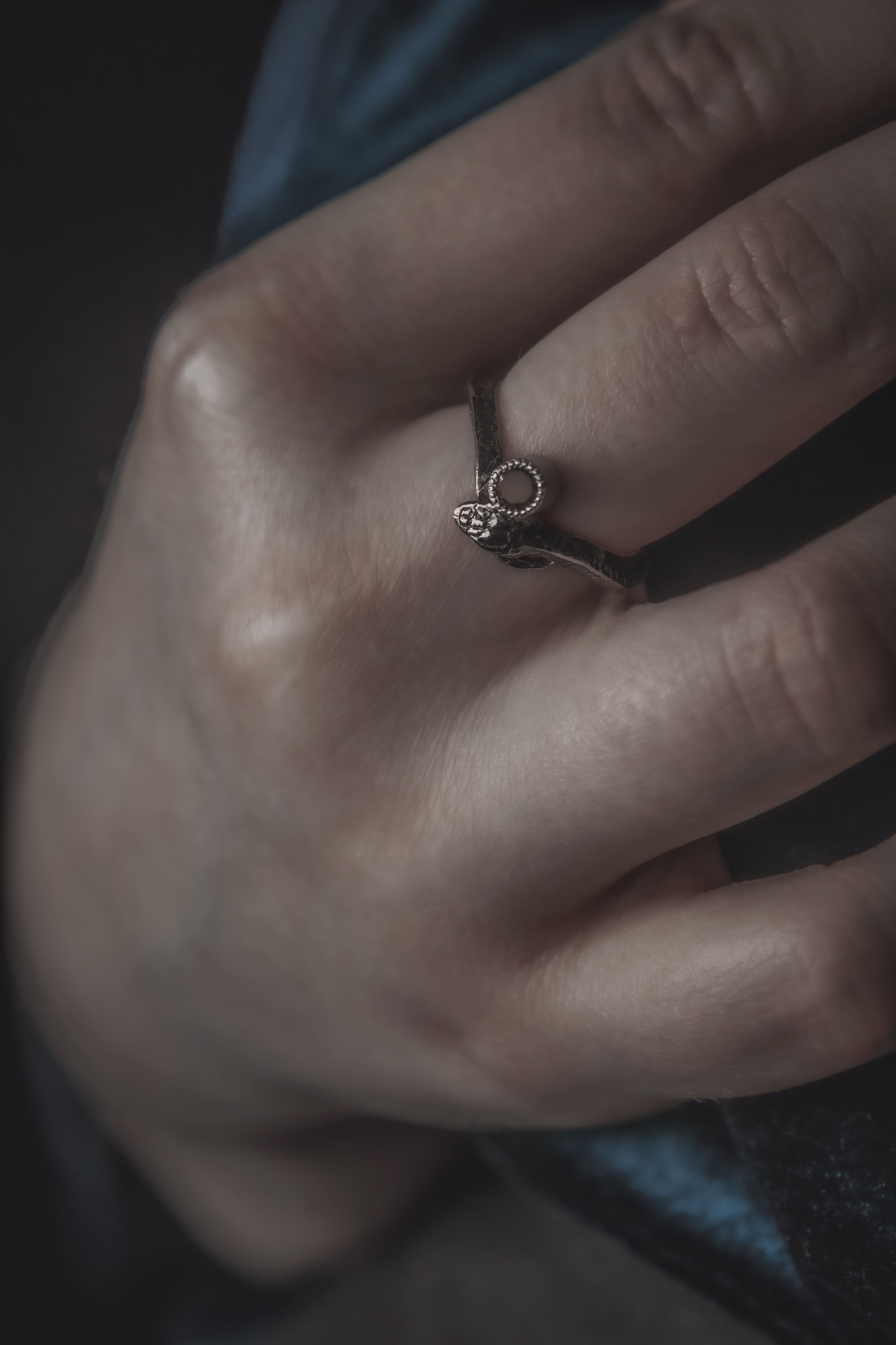 Ouroboros Ring with 4 mm Stone