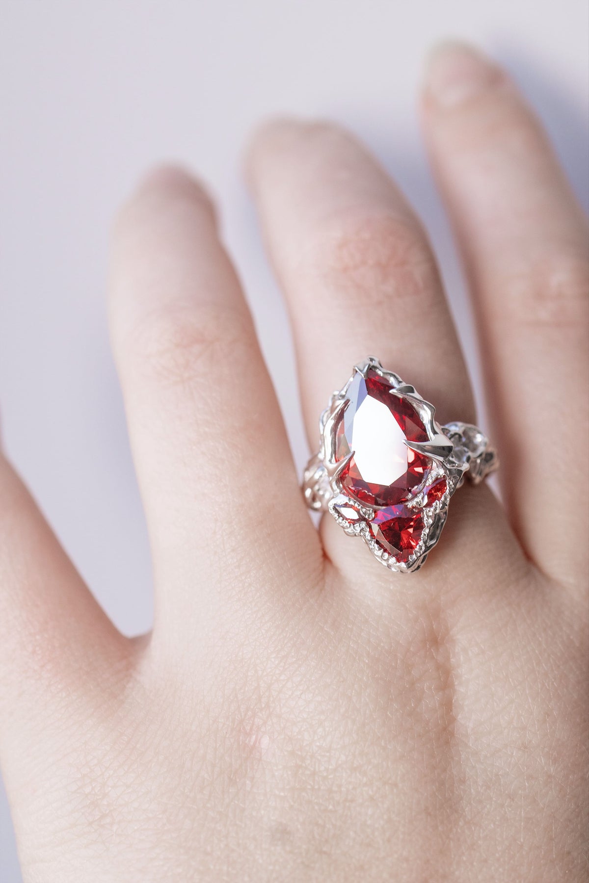 Molecular Ring with Red CZ