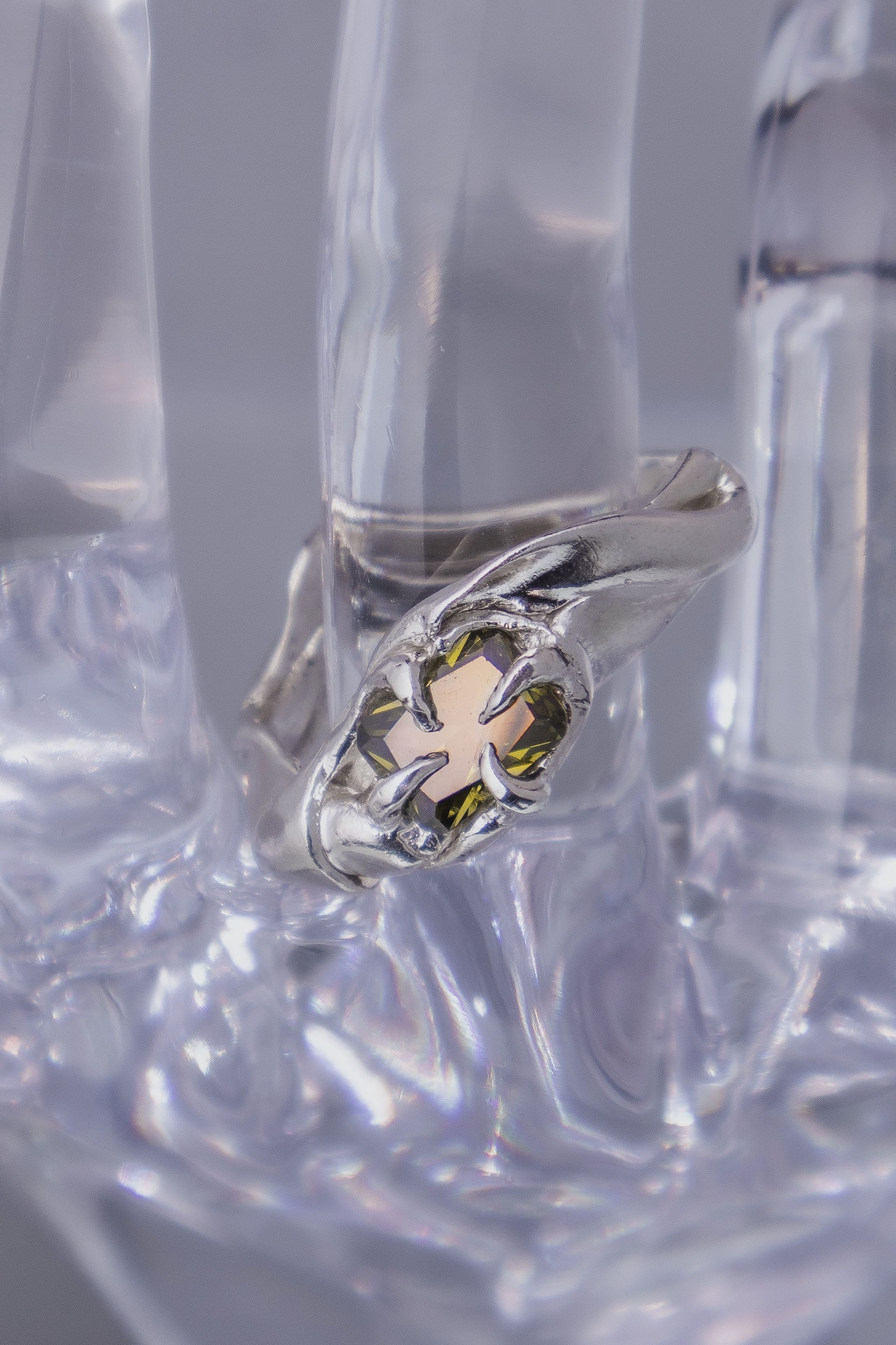 One-of-a-kind ring with stone