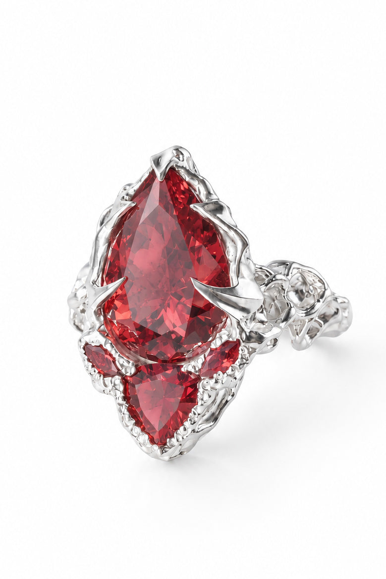 Molecular Ring with Red CZ