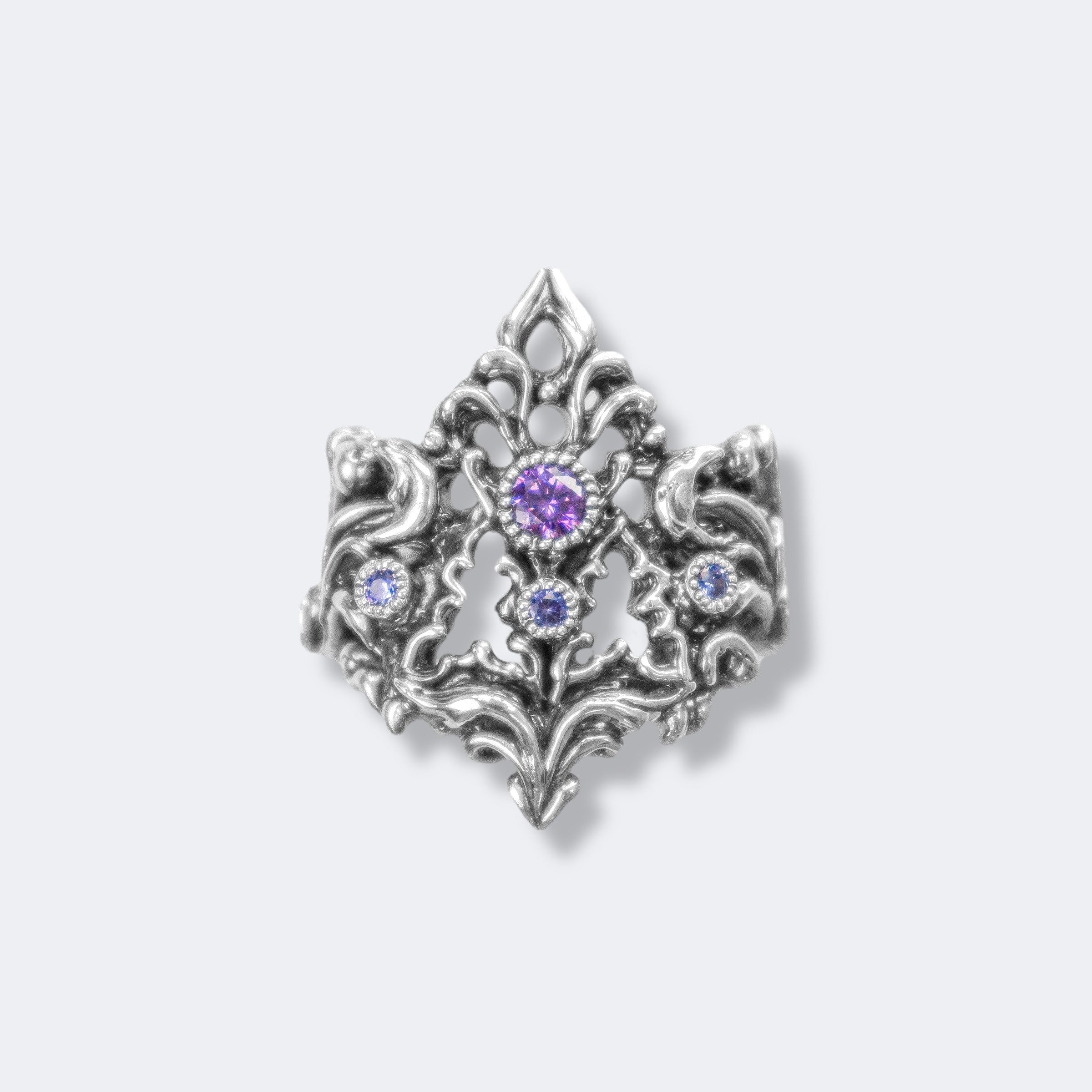 Gothic Arch Ring with Stones
