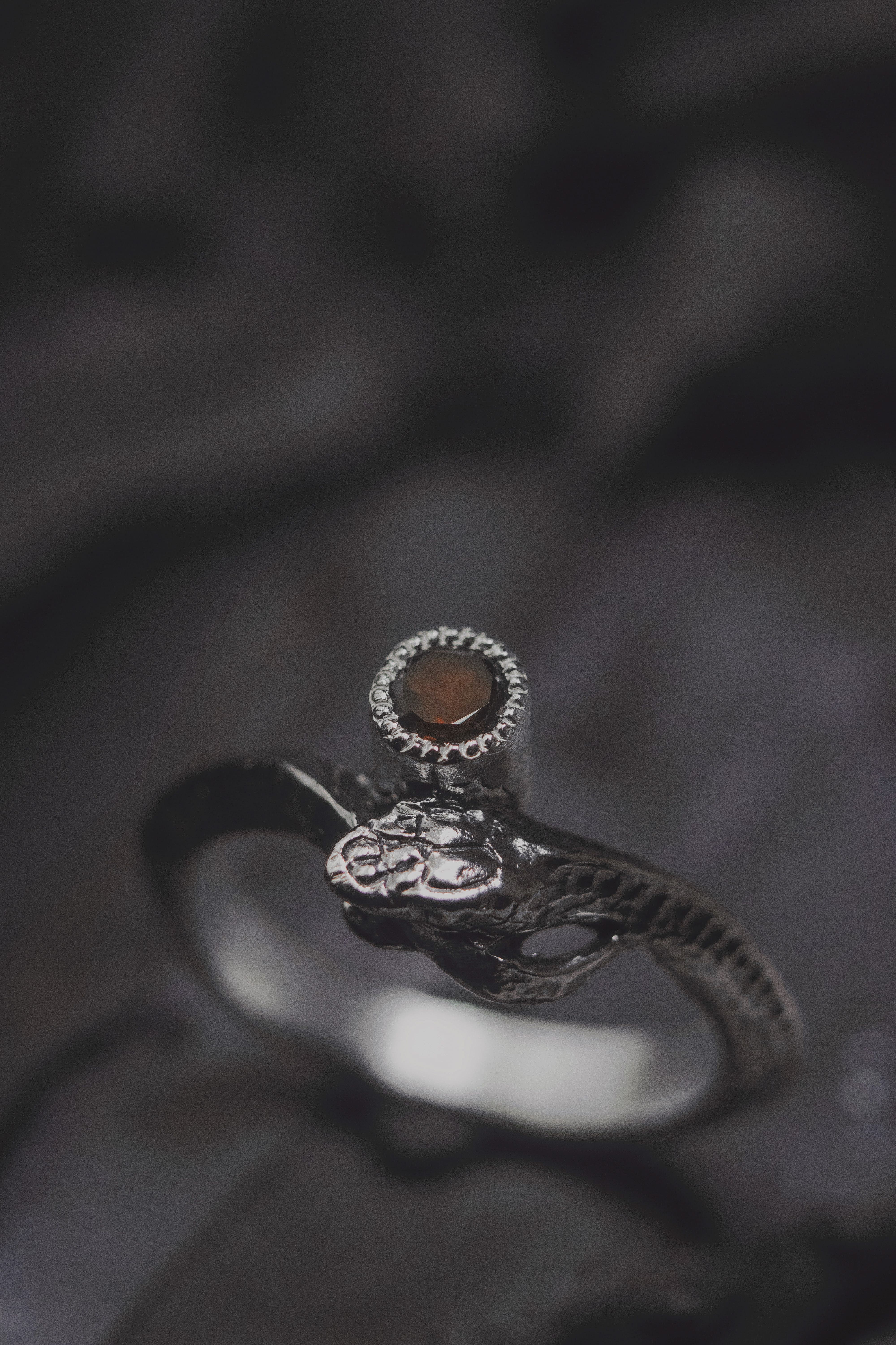 Ouroboros Ring with 4 mm Stone