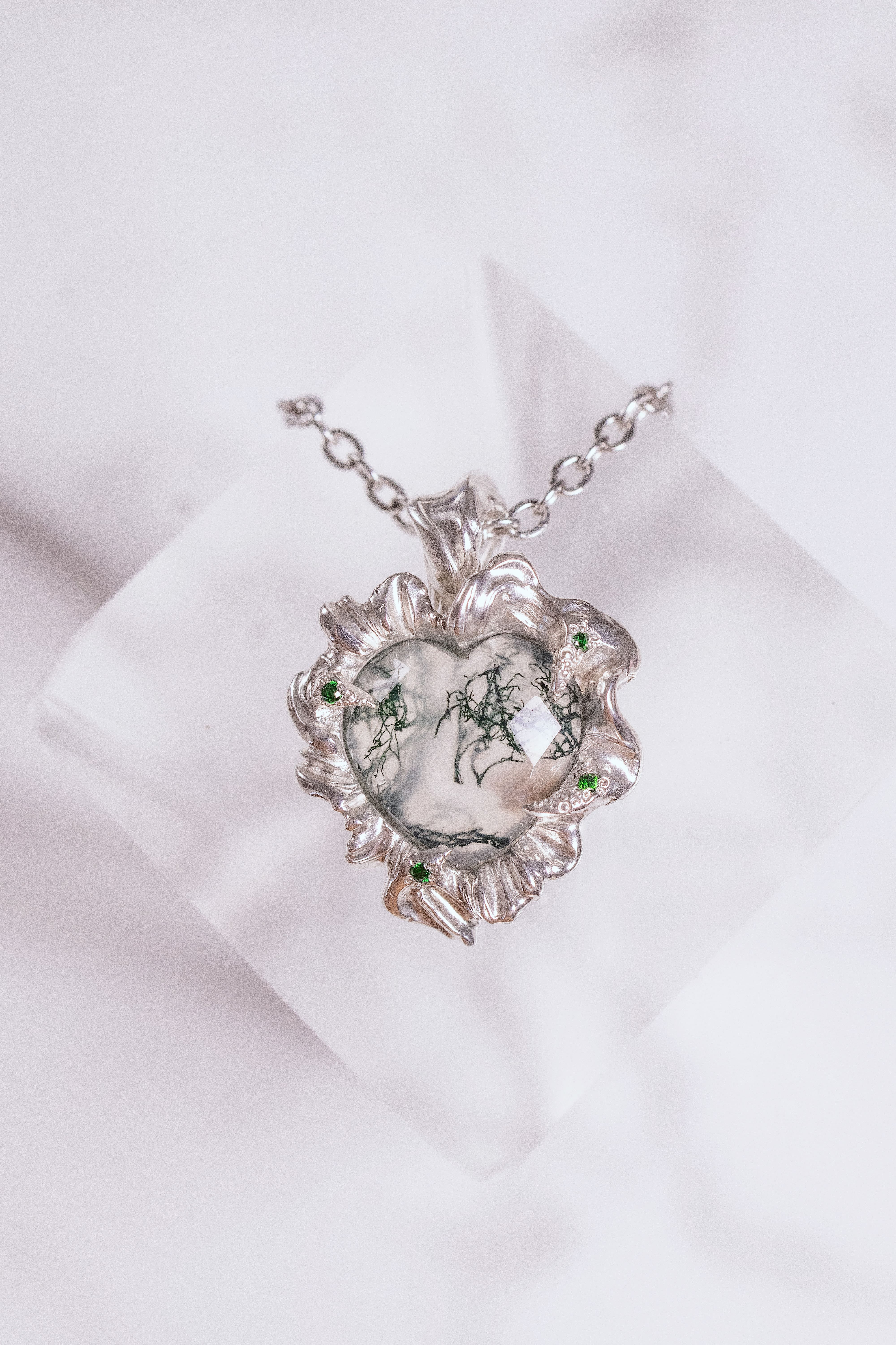 Organic Moss Agate Pendant