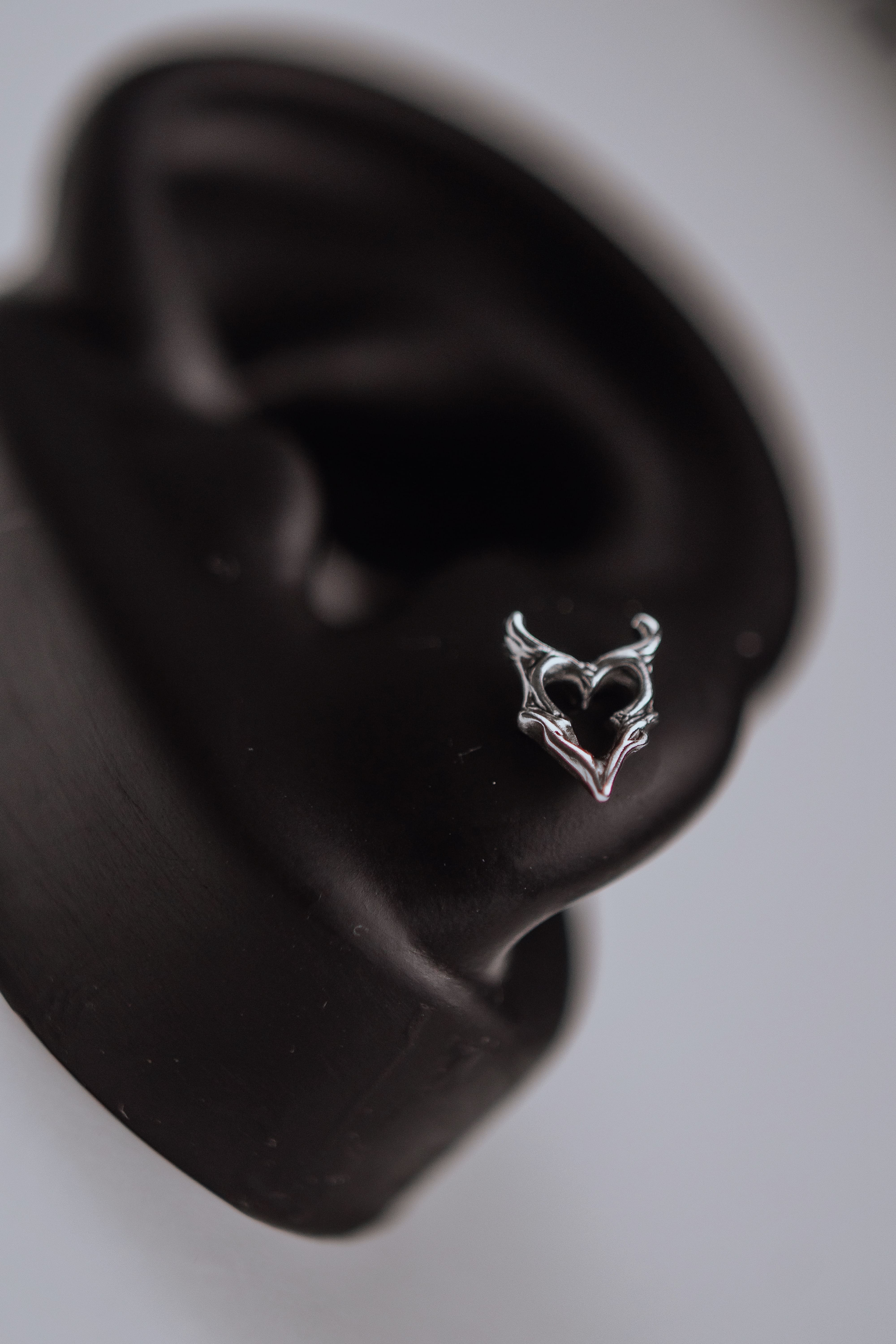 Gothic Heart Stud Earrings