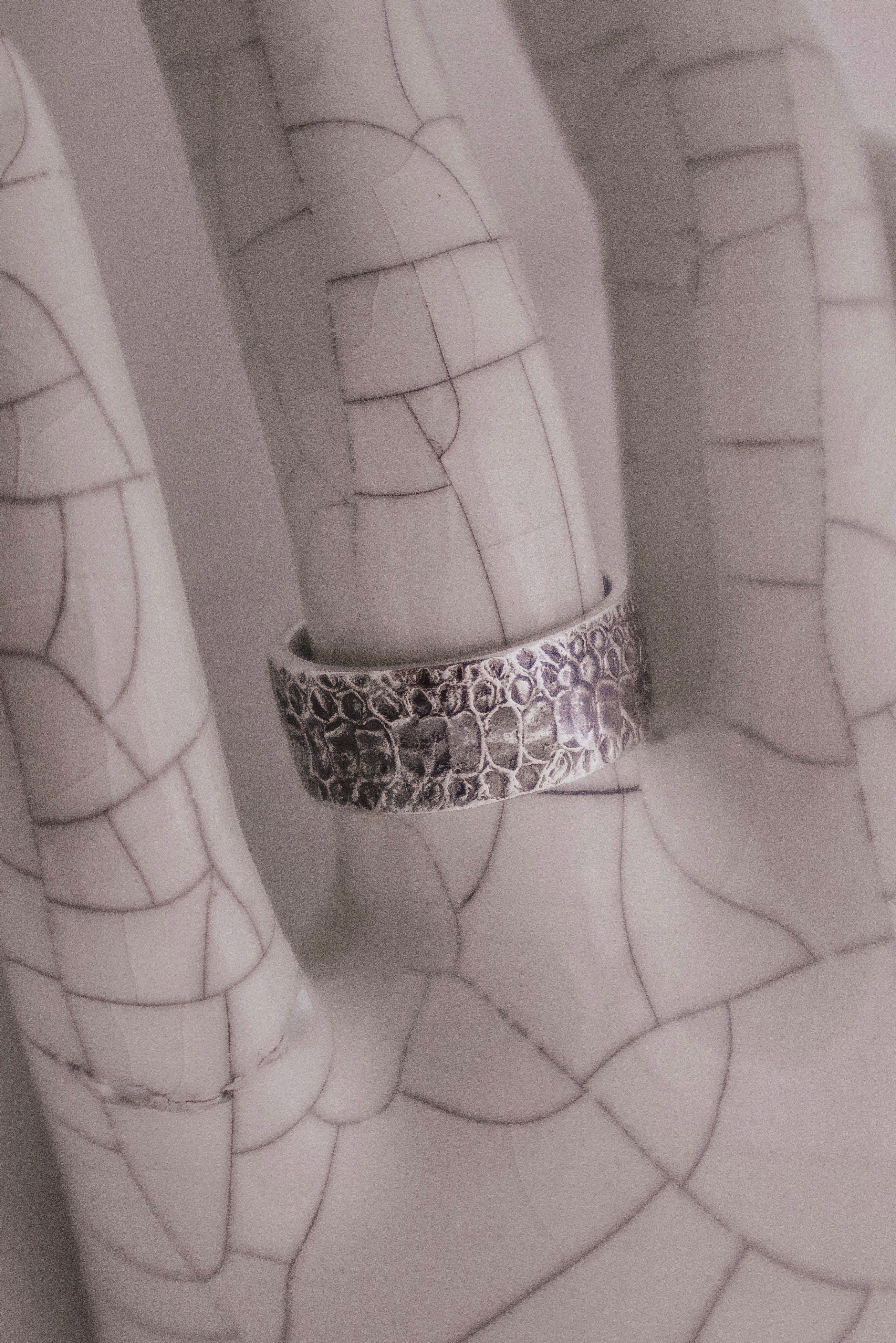 Ring with Snake Scale Relief