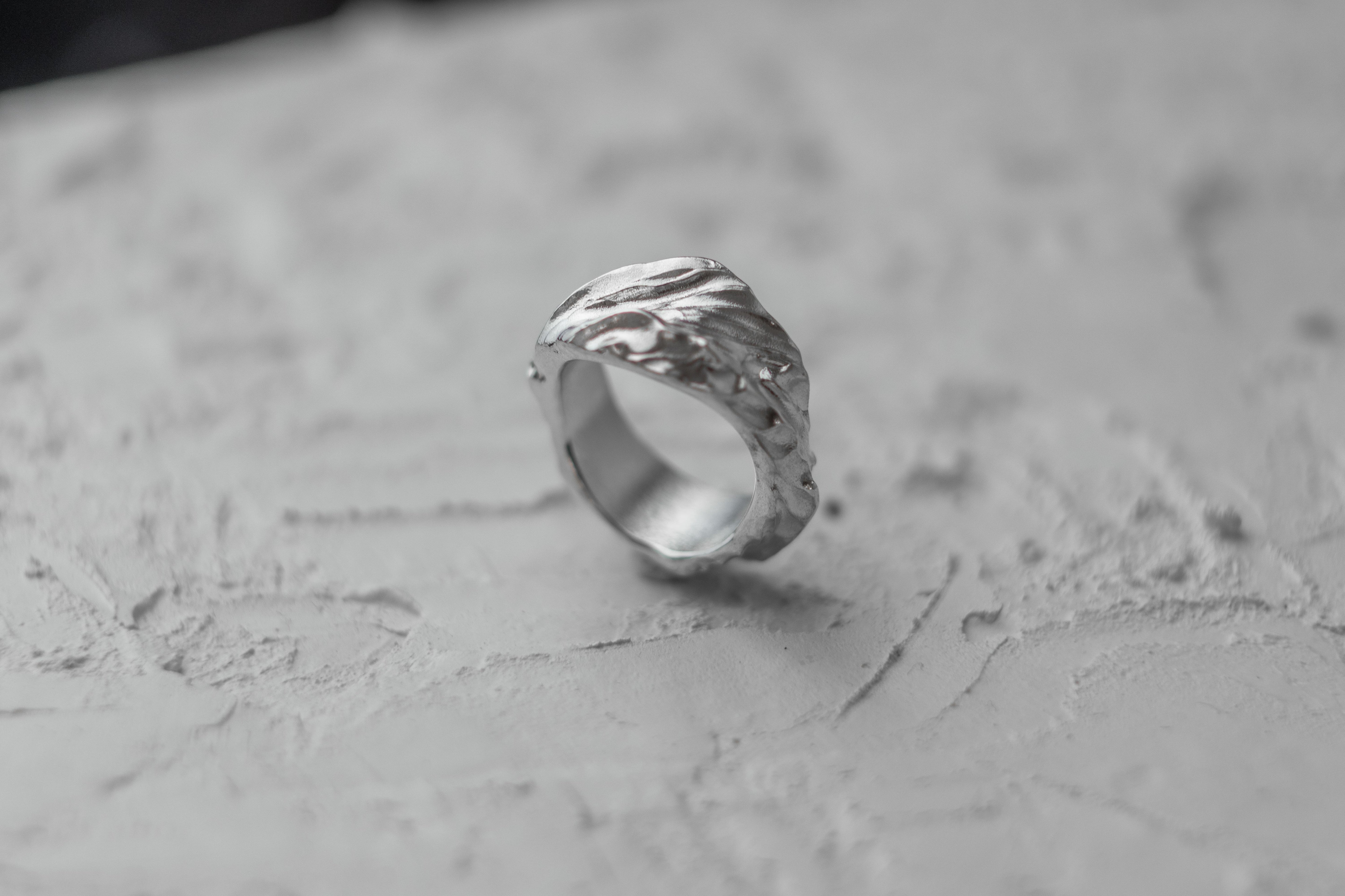 One-of-a-kind asymmetrical ring Size 17