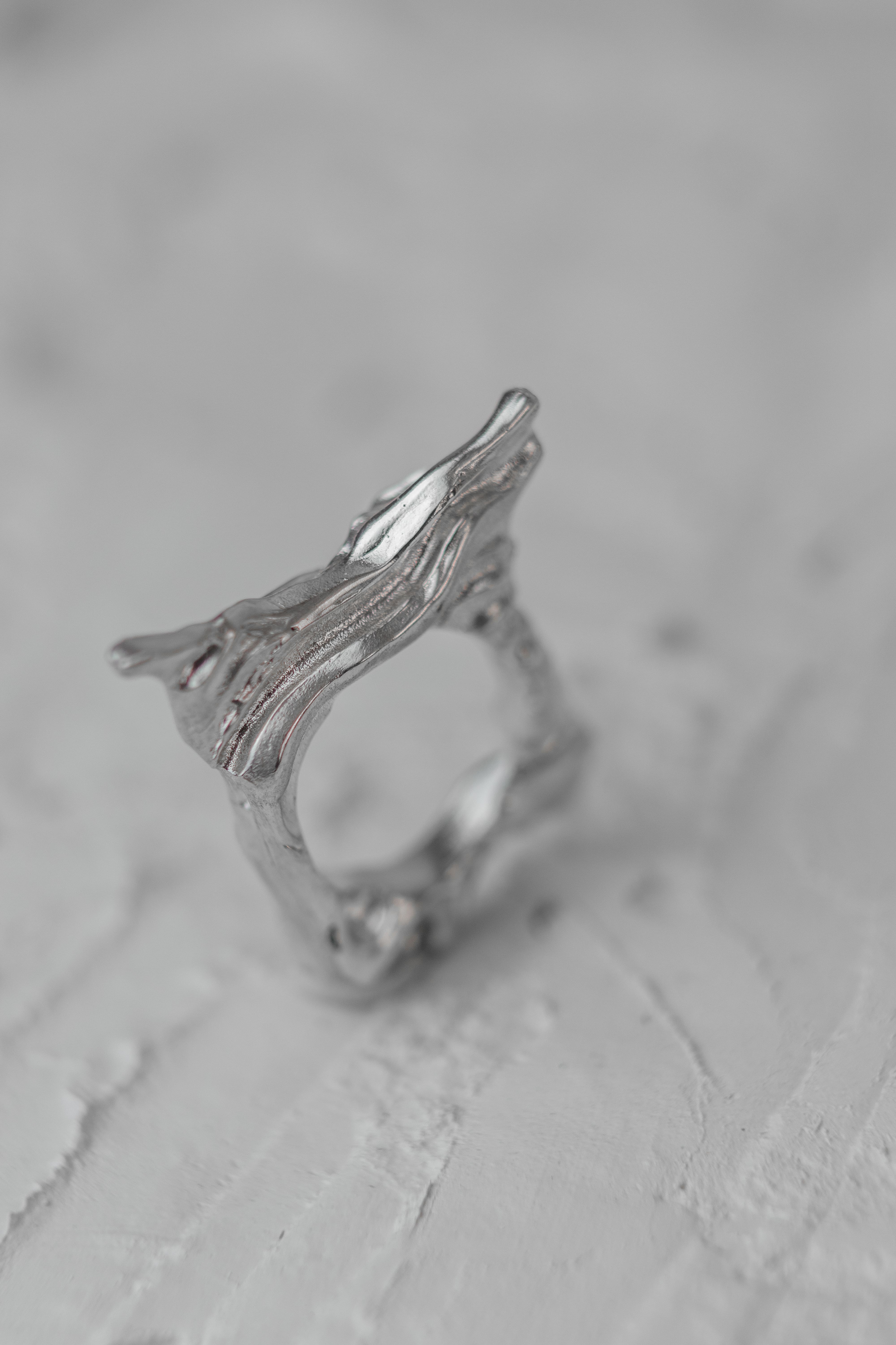 One-of-a-kind asymmetrical massive ring