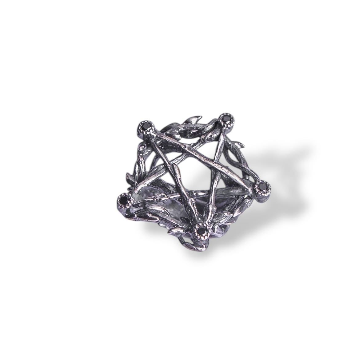 Pentagram ring with stones Size 15